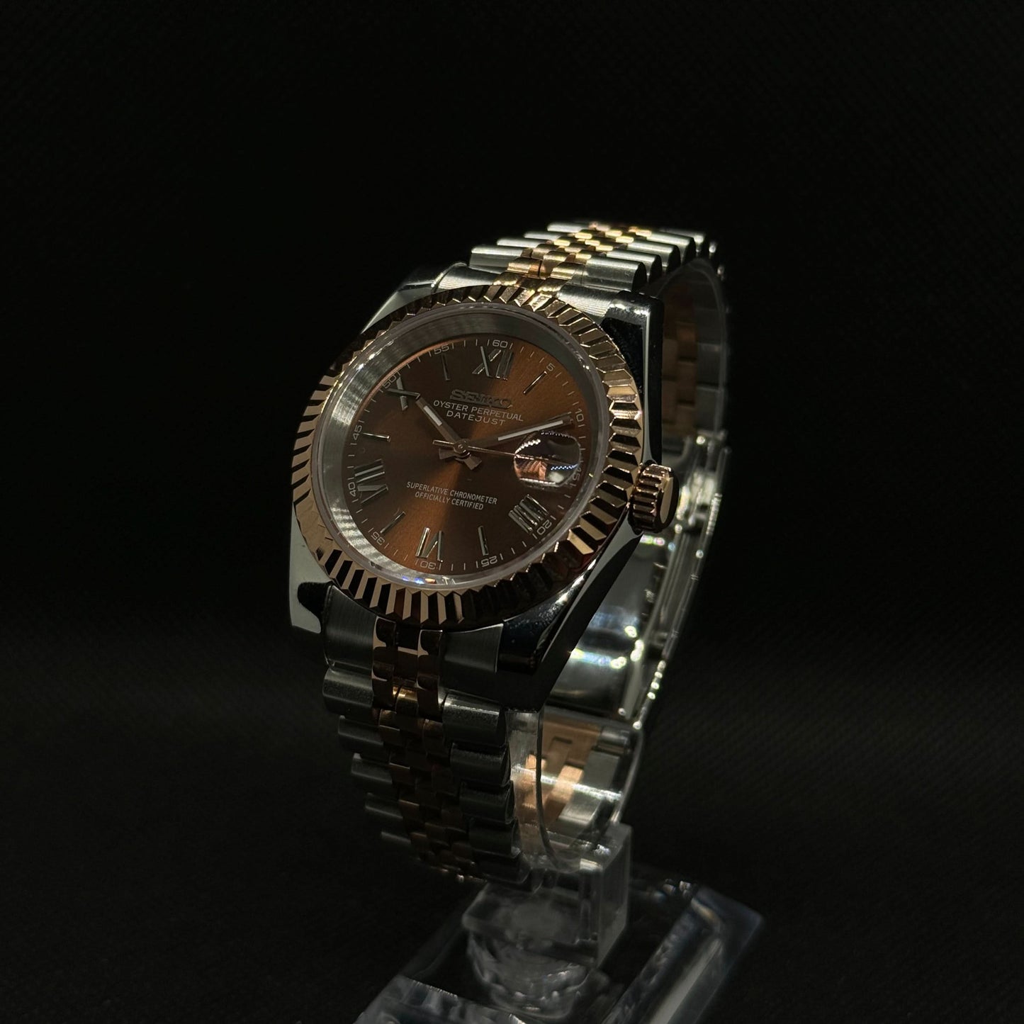 Datejust Mod - Roman Two-Tone Chocolate