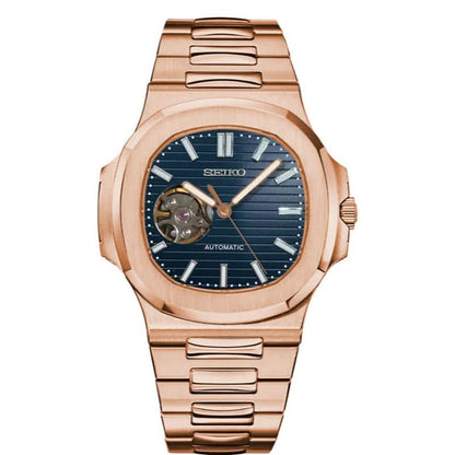 Nautilus Rose Gold Open Heart Mod - Blue