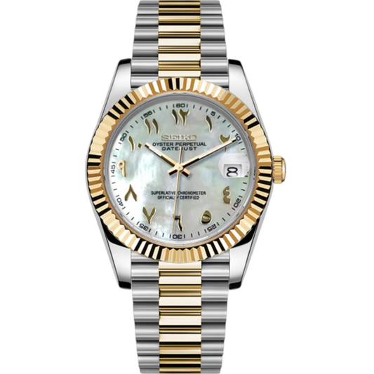 Datejust Mod - Arabic Two-Tone Pearl Gold