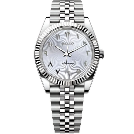 Datejust Mod - Textured Arabic White