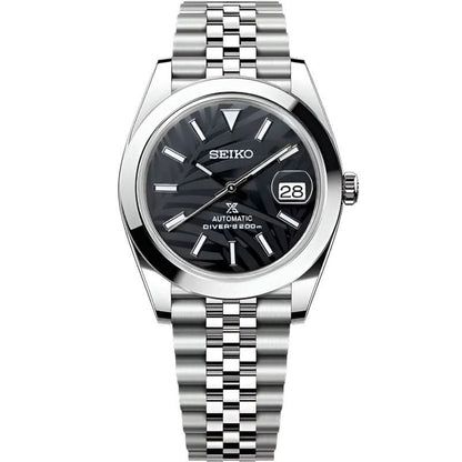 Datejust Mod - Palm Leaf Smooth Black