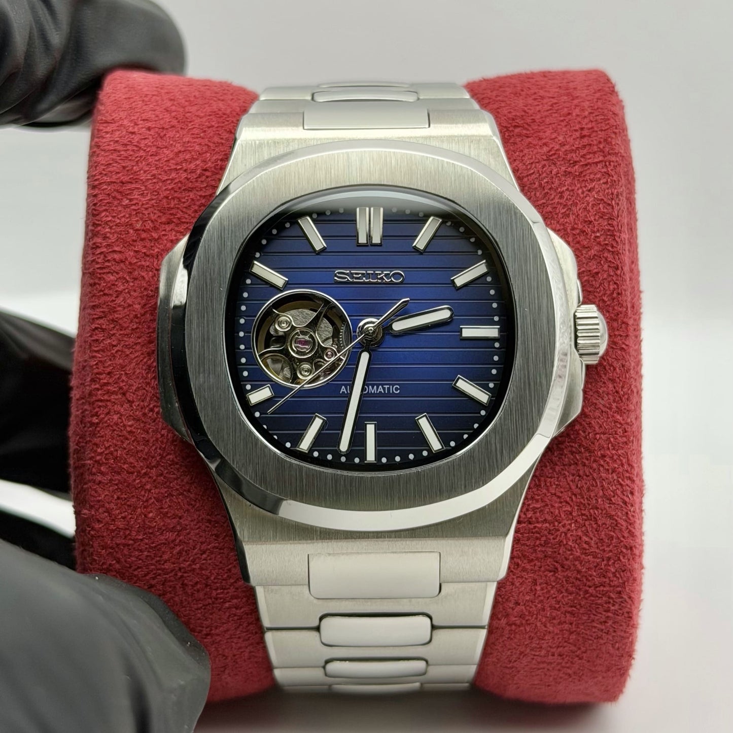 Seiko Nautilus Mod - Navy Blue Open Heart