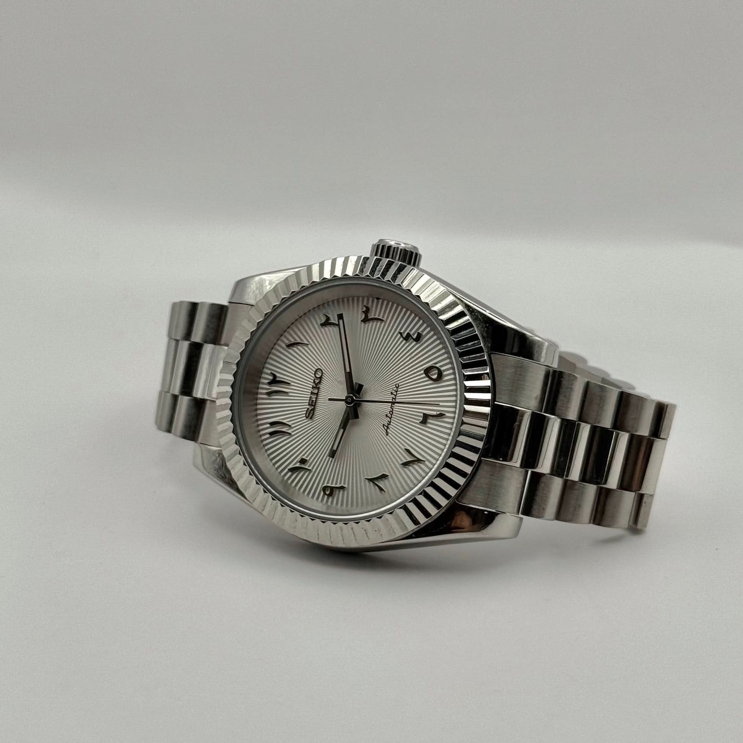 Datejust Mod - Textured Arabic White