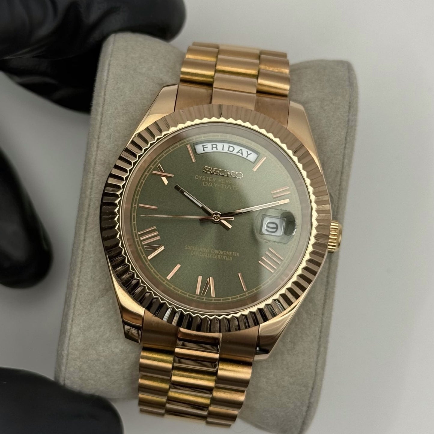 Day-Date Rose Gold Mod - Olive