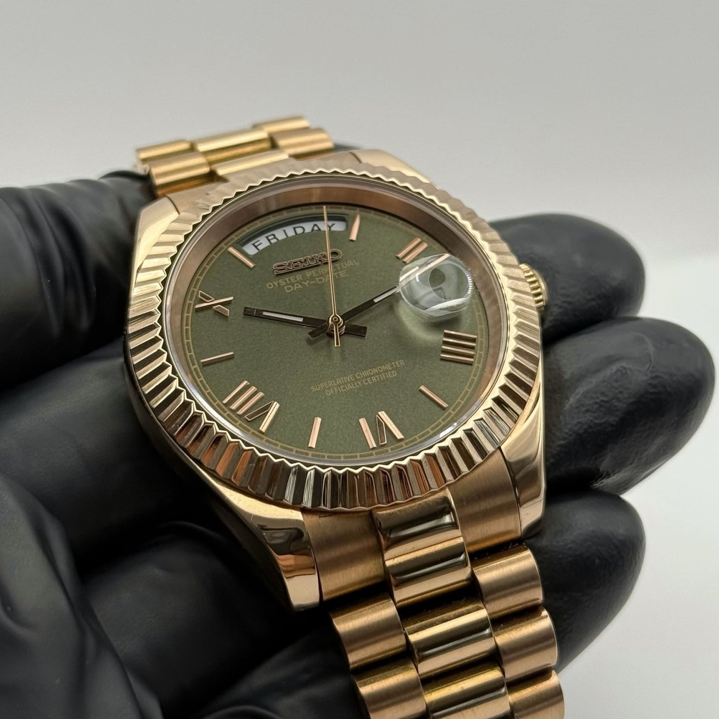 Day-Date Rose Gold Mod - Olive