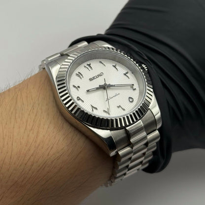 Datejust Mod - Textured Arabic White
