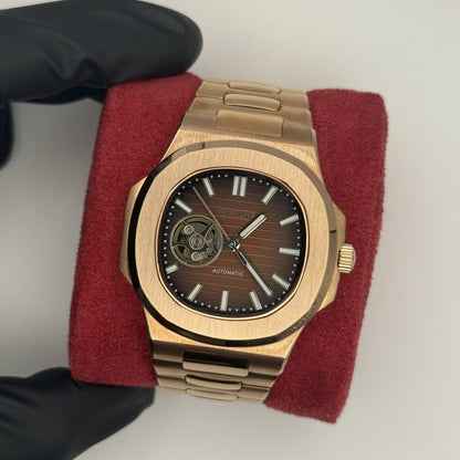 Nautilus Rose Gold Open Heart Mod - Chocolate