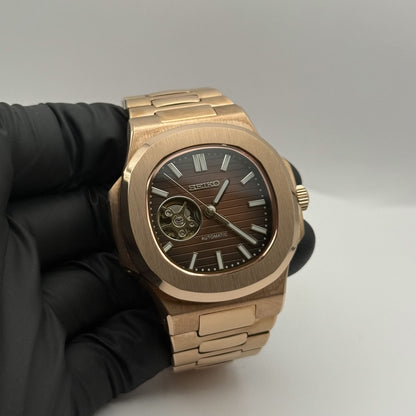 Nautilus Rose Gold Open Heart Mod - Chocolate